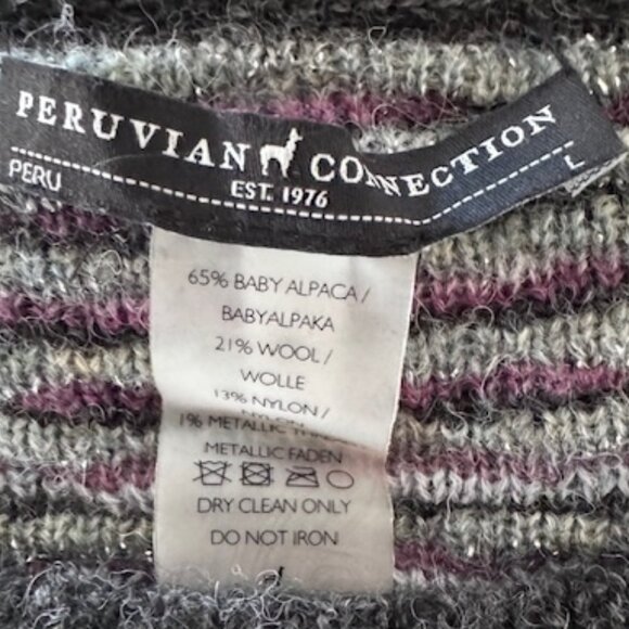 Peruvian Connection Alpaca Wool Blend  Fair Isle Sweater Cottagecore Apres Ski - Picture 8 of 9